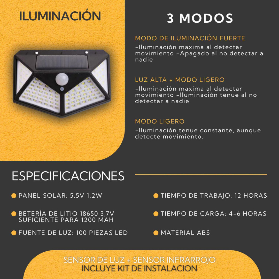 Pack 3 Foco Solar Led (3x2)